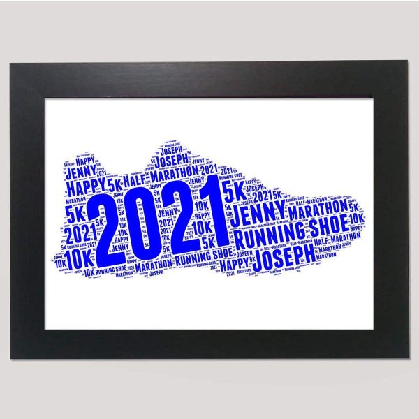 Running shoe word art