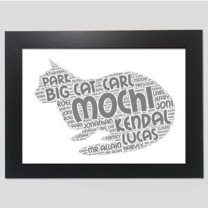 Cat word art print