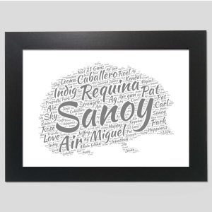 Hedgehog word art print