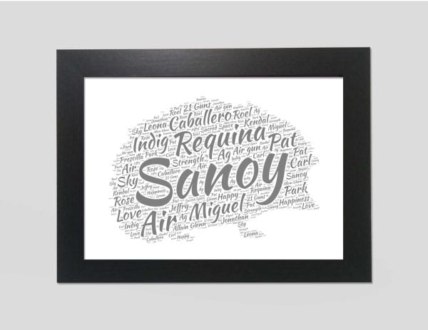 Hedgehog word art print