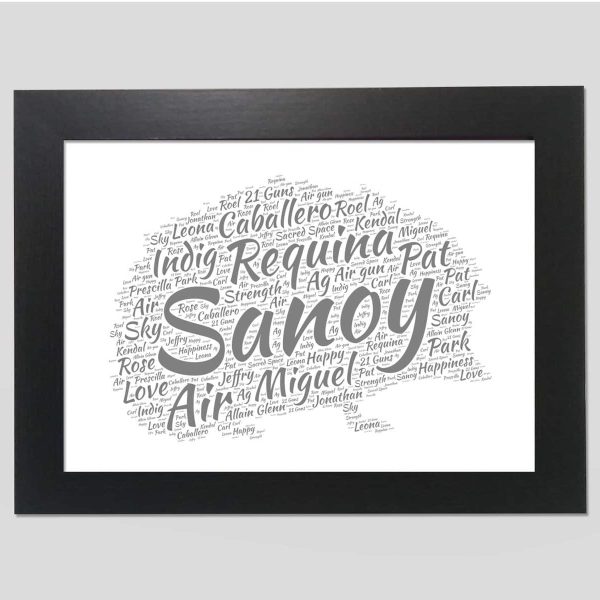 Hedgehog word art print