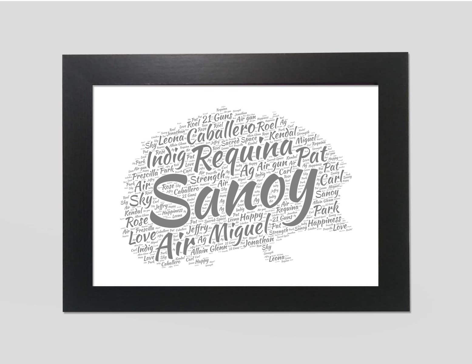 Hedgehog word art print