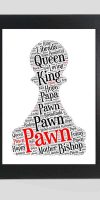 Chess Pawn word art print