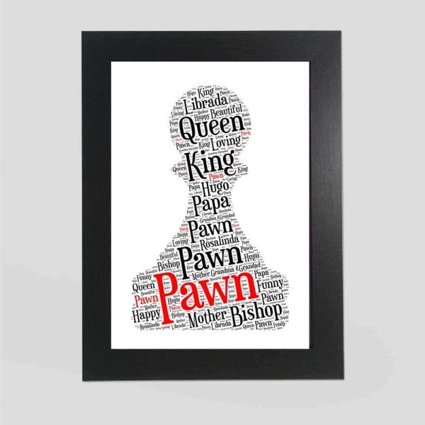 Chess Pawn word art print