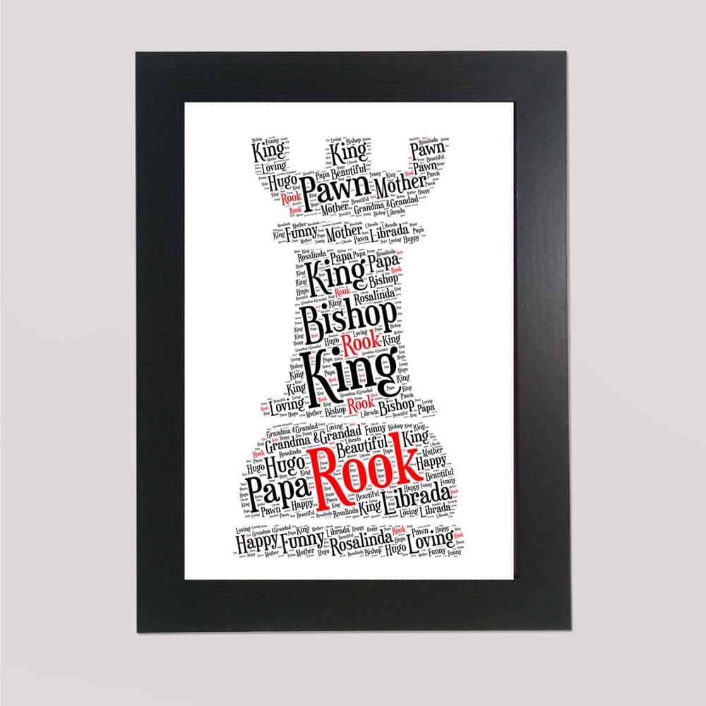 Chess Rook word art print