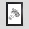 Shuttle cock word art print