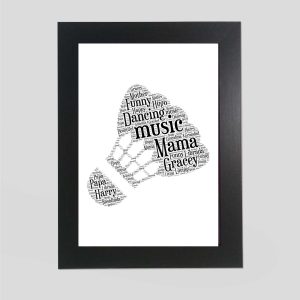 Shuttle cock word art print