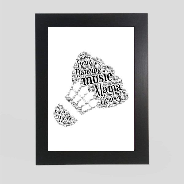 Shuttle cock word art print