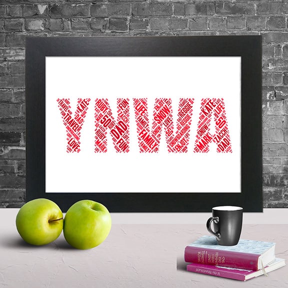 YNWA word art gift