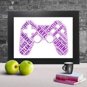 Playstation controller word art print