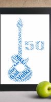 Electric Guitar 50th word art