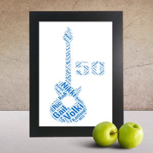 Electric Guitar 50th word art