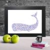 Whale word art print