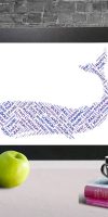 Whale word art print