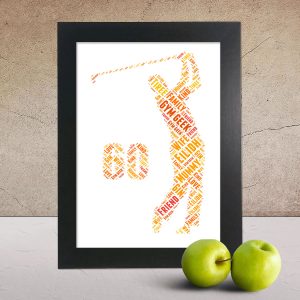 Golf 60th word art