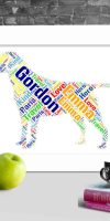Personalised Labrador word print