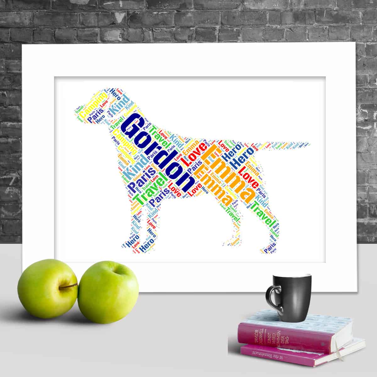 Personalised Labrador word print