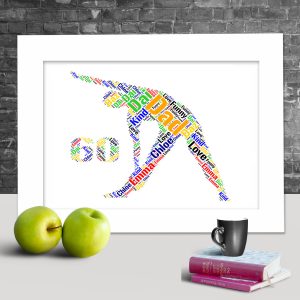 Personalised yoga 60th word art
