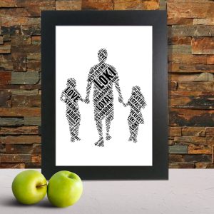 Personalised dad with son and daughter