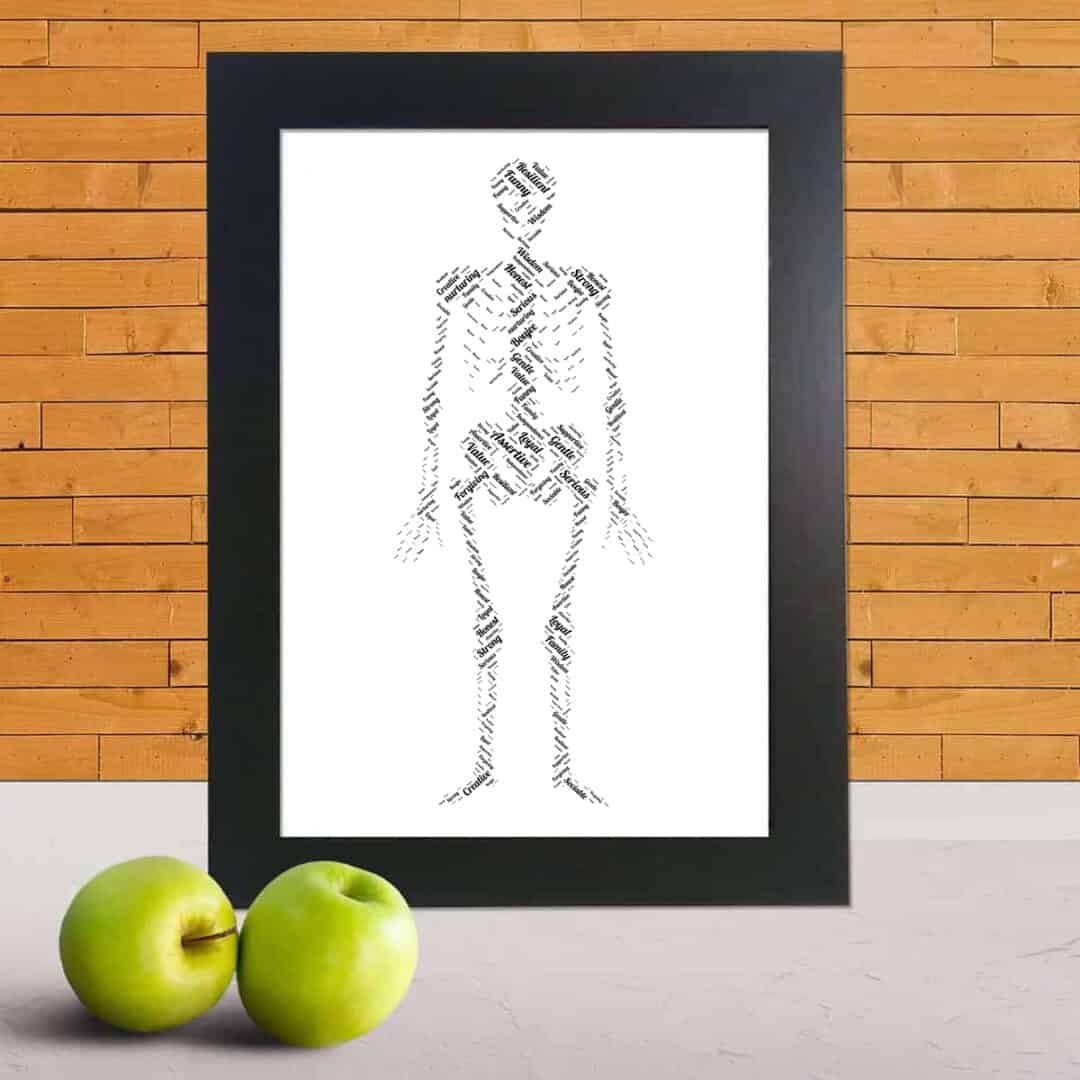 skeleton word art print