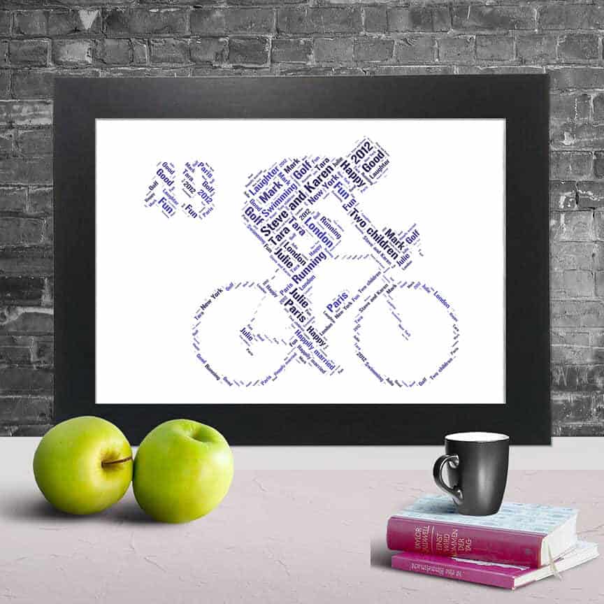 Personalised Bike 49th Name Print – Custom Word Art