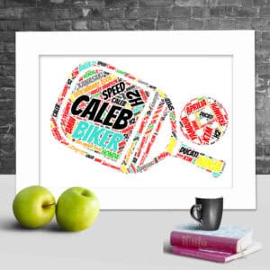 Pickleball Personalised Word Art – Custom Made Print